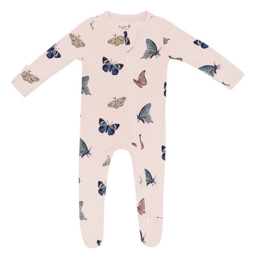 Kyte Zippered Footie Pajama, 3-6 Months, Butterfly